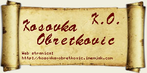 Kosovka Obretković vizit kartica